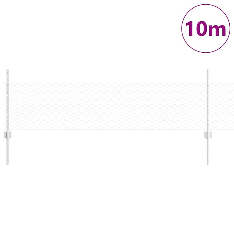 vidaXL Kerítés oszlopokkal Ezüst 0.5 x 10 m Acél