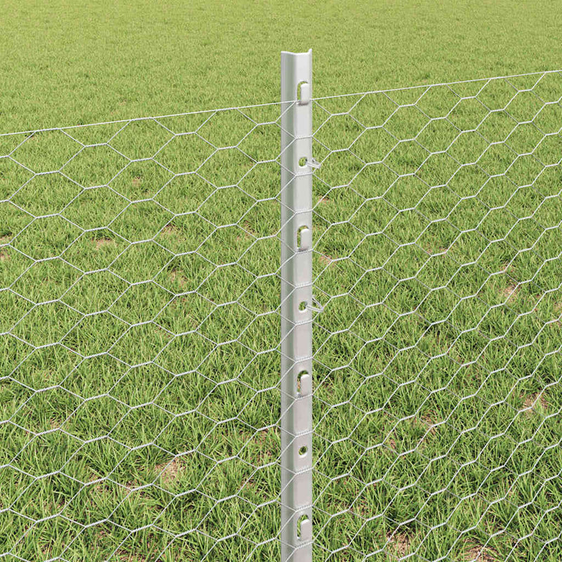 vidaXL Kerítés oszlopokkal Ezüst 0,6 x 10 m Acél