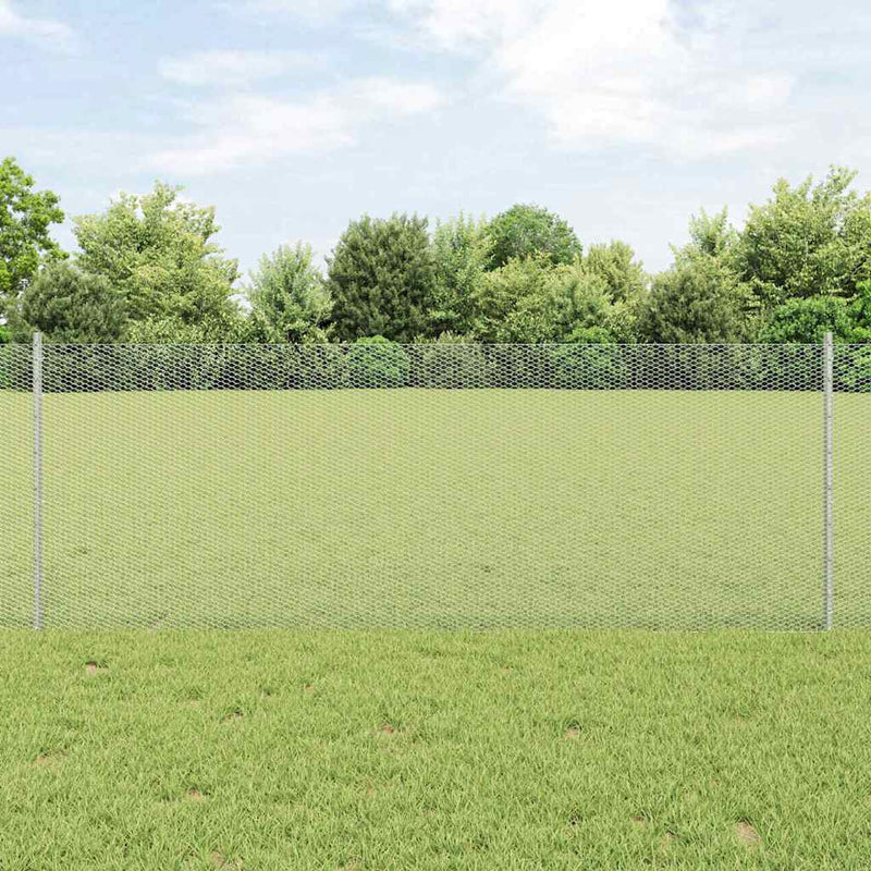 vidaXL Kerítés oszlopokkal Ezüst 0.8 x 10 m Acél