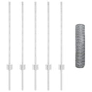 vidaXL Kerítés oszlopokkal Ezüst 0.8 x 10 m Acél