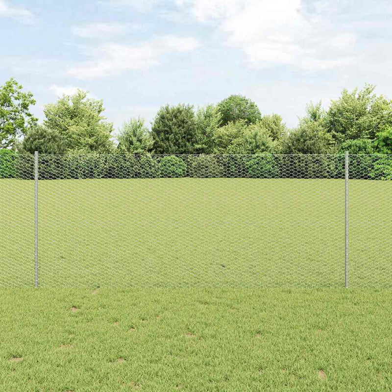 vidaXL Kerítés oszlopokkal Ezüst 1 x 10 m Acél