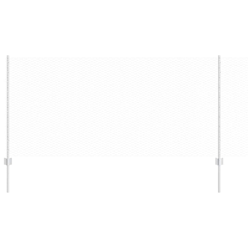 vidaXL Kerítés oszlopokkal Ezüst 1 x 10 m Acél