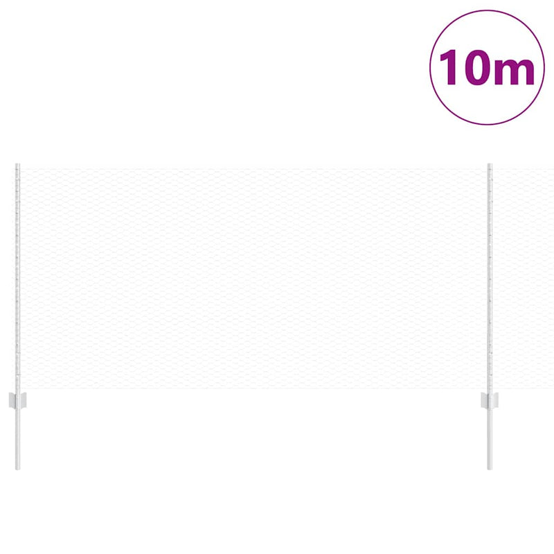 vidaXL Kerítés oszlopokkal Ezüst 1 x 10 m Acél