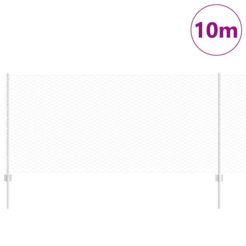 vidaXL Kerítés oszlopokkal Ezüst 1 x 10 m Acél