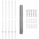 vidaXL Kerítés oszlopokkal Ezüst 1.2 x 10 m Acél