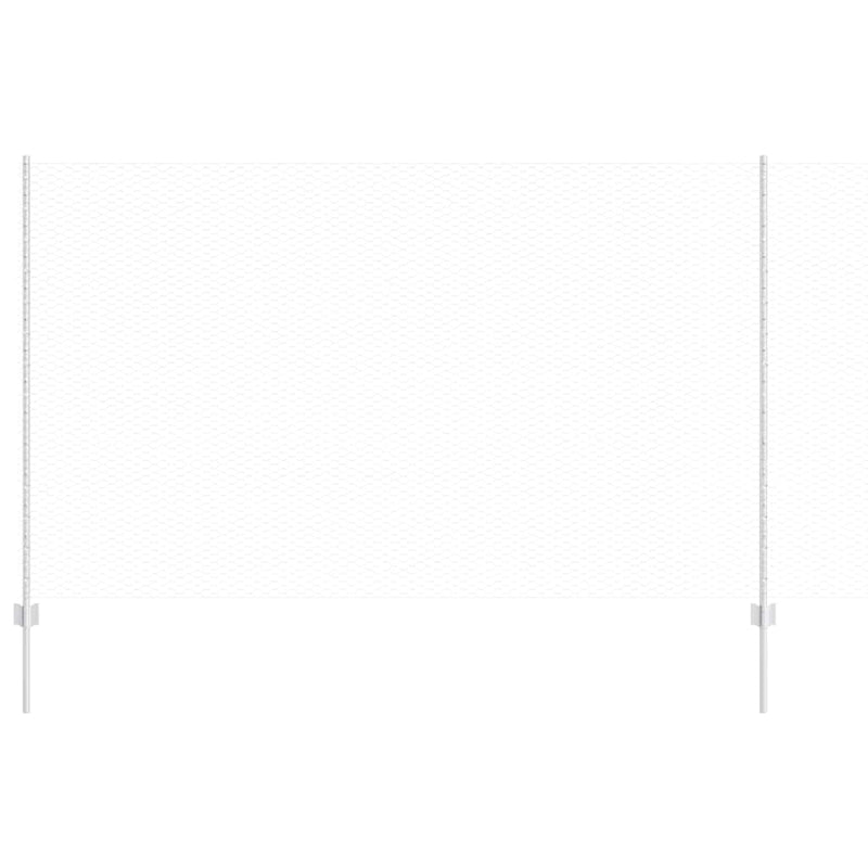 vidaXL Kerítés oszlopokkal Ezüst 1.4 x 10 m Acél