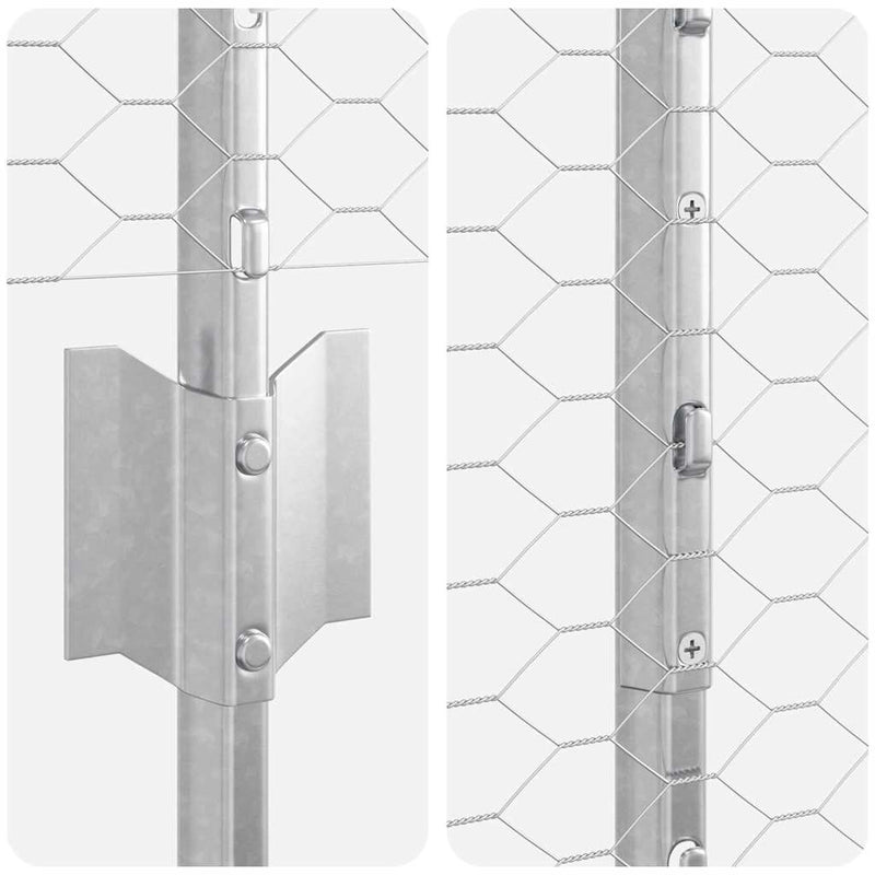 vidaXL Kerítés oszlopokkal Ezüst 1.5 x 10 m Acél