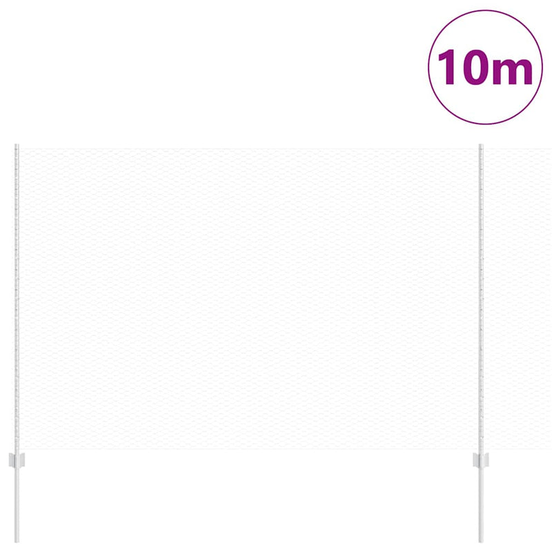 vidaXL Kerítés oszlopokkal Ezüst 1.5 x 10 m Acél