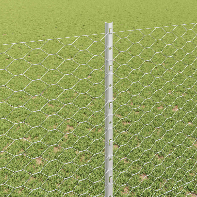 vidaXL Kerítés oszlopokkal Ezüst 1.5 x 10 m Acél