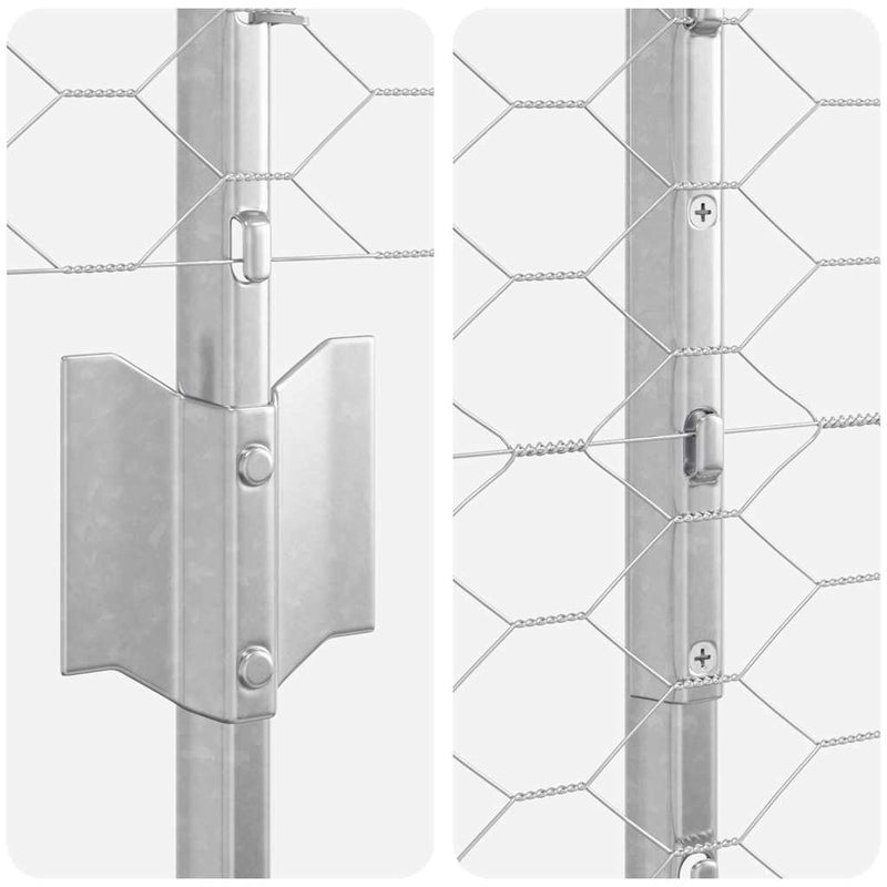 vidaXL Kerítés oszlopokkal Ezüst 1.6 x 10 m Acél