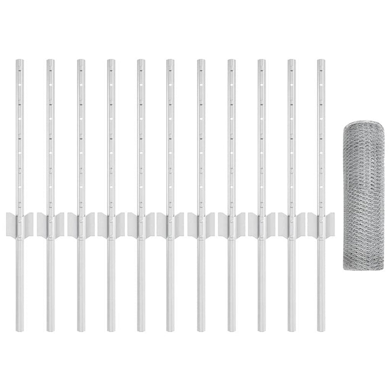 vidaXL Kerítés és Oszlop Ezüst 0,4 x 25 m Acél