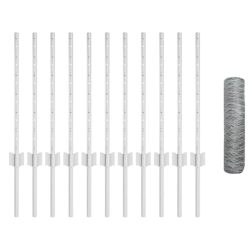 vidaXL Kerítés oszlopokkal Ezüst 0.5 x 25 m Acél