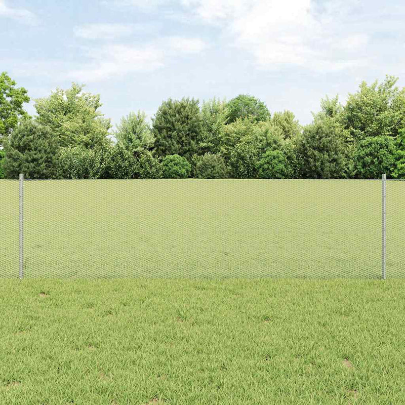 vidaXL Kerítés oszlopokkal Ezüst 0,6 x 25 m Acél