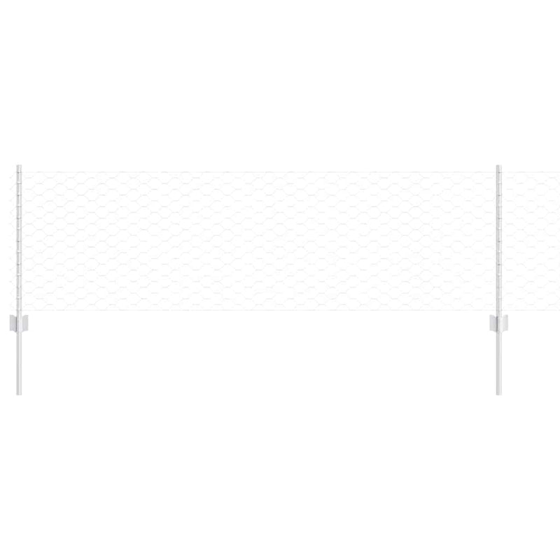 vidaXL Kerítés oszlopokkal Ezüst 0,6 x 25 m Acél
