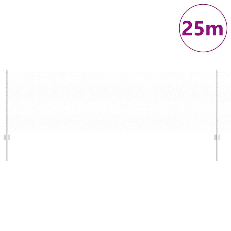 vidaXL Kerítés oszlopokkal Ezüst 0.8 x 25 m Acél