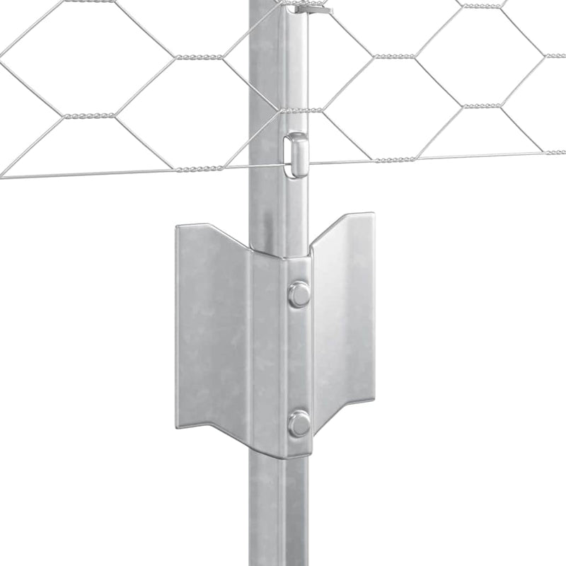 vidaXL Kerítés oszlopokkal Ezüst 0.8 x 25 m Acél