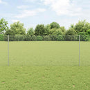 vidaXL Hatszögletű kerítés oszlopokkal 25 x 1 m Horganyzott Acél Ezüst