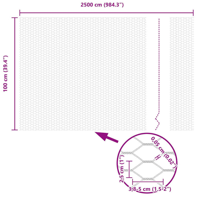 vidaXL Kerítés oszlopokkal Ezüst 1 x 25 m Acél