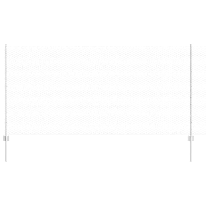 vidaXL Kerítés oszlopokkal Ezüst 1.2 x 25 m Acél