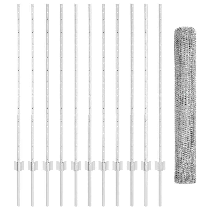 vidaXL Kerítés oszlopokkal Ezüst 1.2 x 25 m Acél