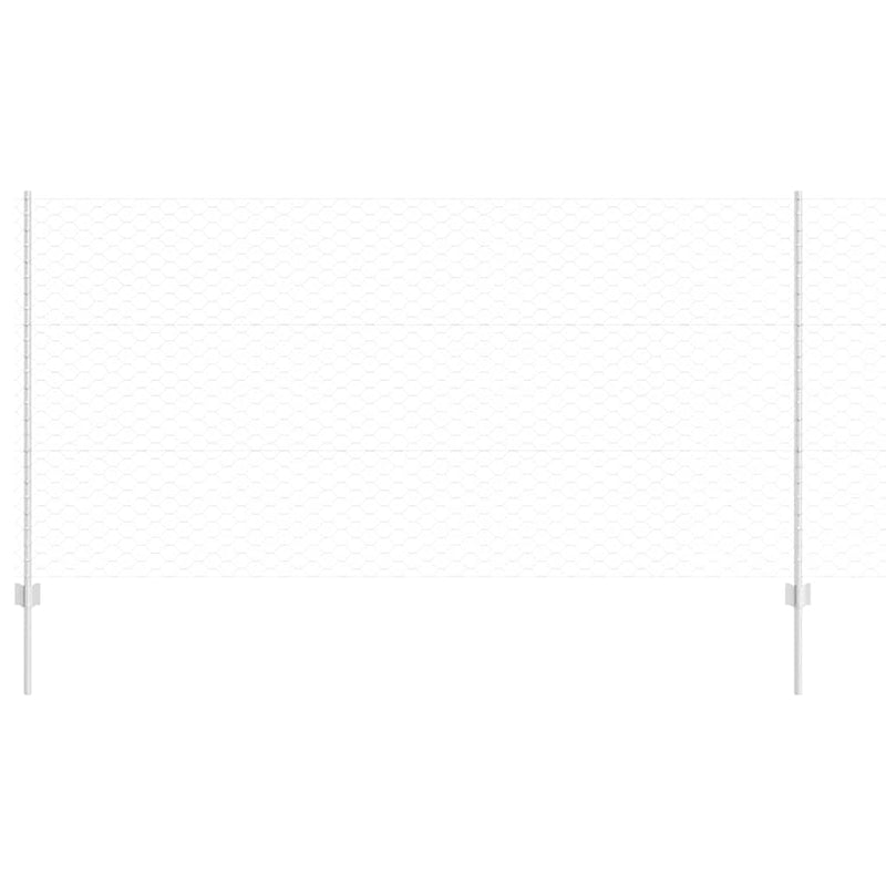 vidaXL Kerítés oszlopokkal Ezüst 1.2 x 25 m Acél