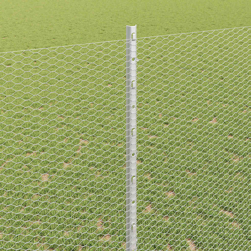 vidaXL Kerítés oszlopokkal Ezüst 1.4 x 25 m Acél