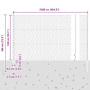 vidaXL Kerítés oszlopokkal Ezüst 1.4 x 25 m Acél
