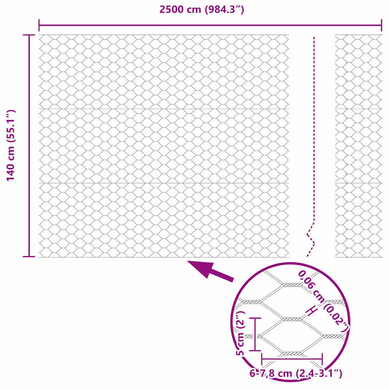 vidaXL Kerítés oszlopokkal Ezüst 1.4 x 25 m Acél