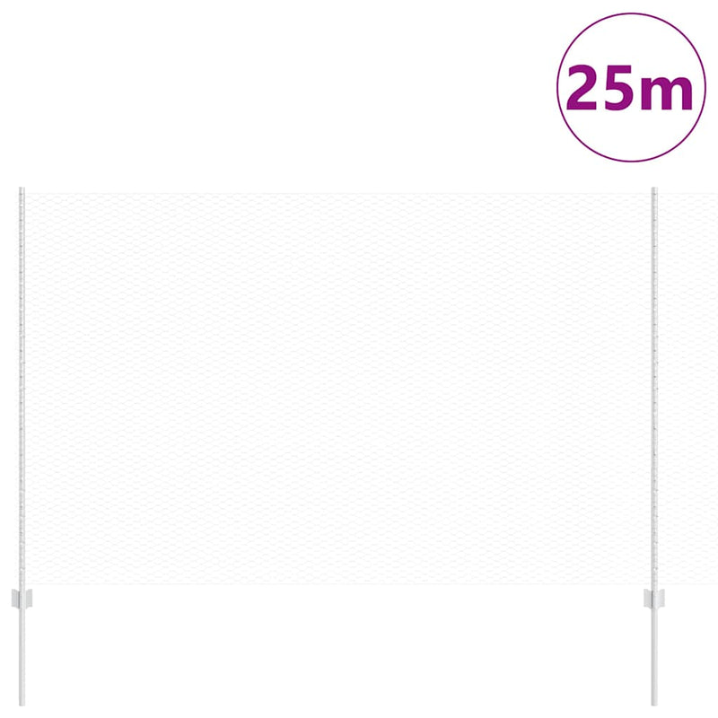 vidaXL Kerítés oszlopokkal Ezüst 1.5 x 25 m Acél