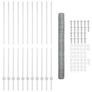 vidaXL Kerítés oszlopokkal Ezüst 1.5 x 25 m Acél