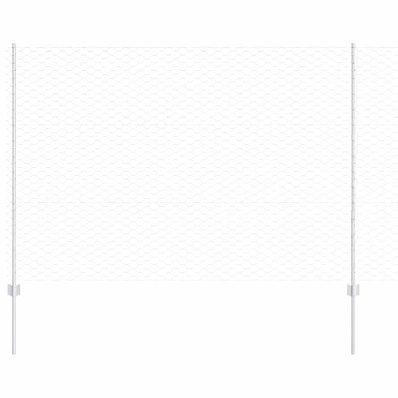 vidaXL Kerítés oszlopokkal Ezüst 1.5 x 25 m Acél