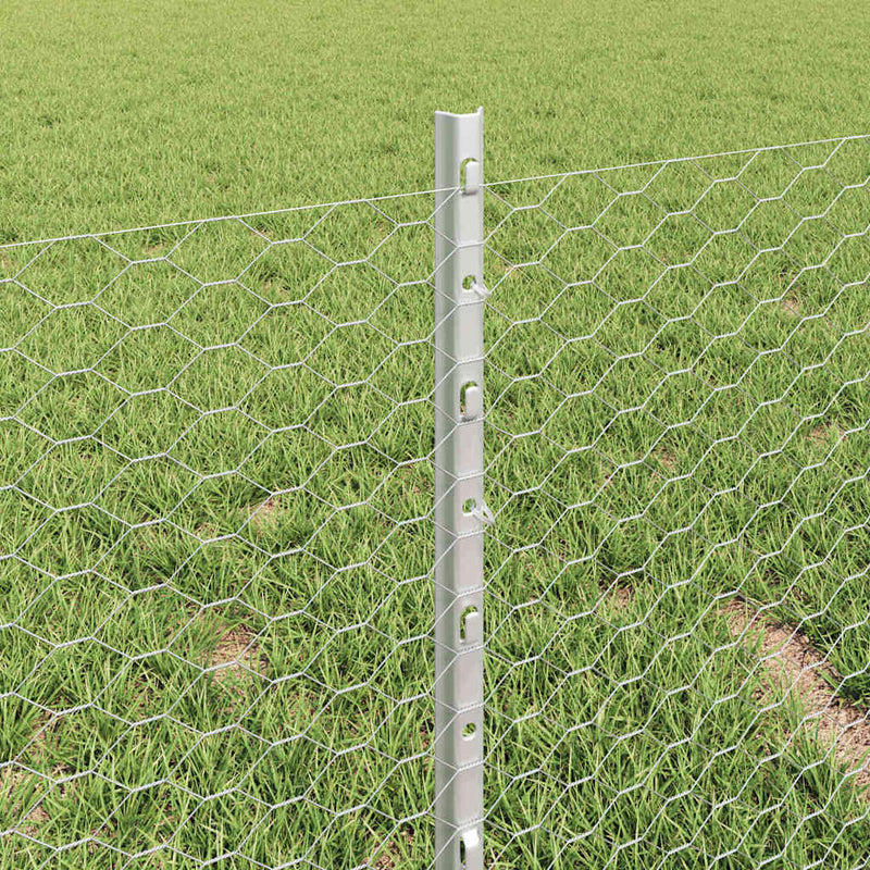 vidaXL Kerítés oszlopokkal Ezüst 0.4 x 50 m Acél