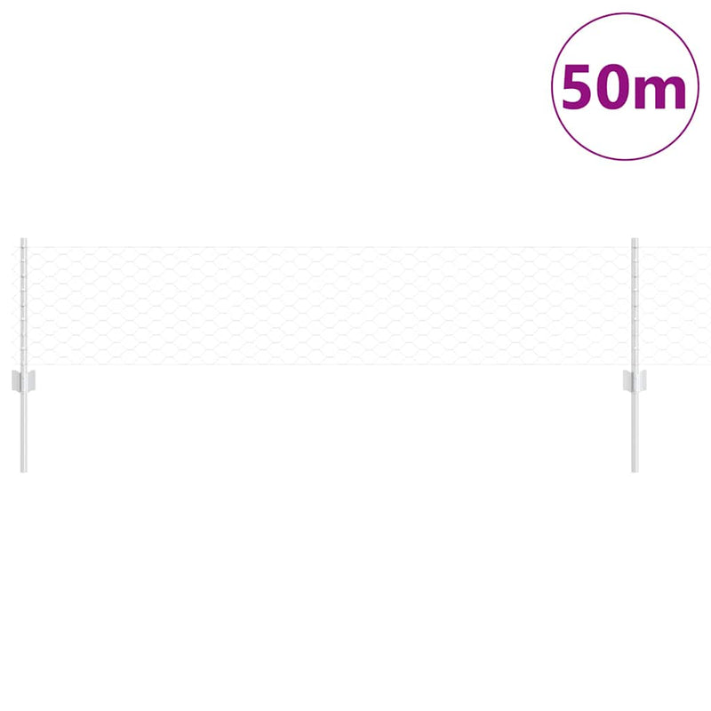 vidaXL Kerítés oszlopokkal Ezüst 0.4 x 50 m Acél