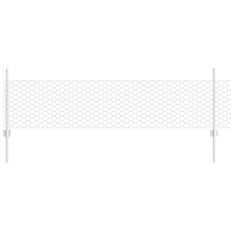 vidaXL Kerítés oszlopokkal Ezüst 0.5 x 50 m Acél