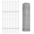 vidaXL Kerítés oszlopokkal Ezüst 0.6 x 50 m Acél