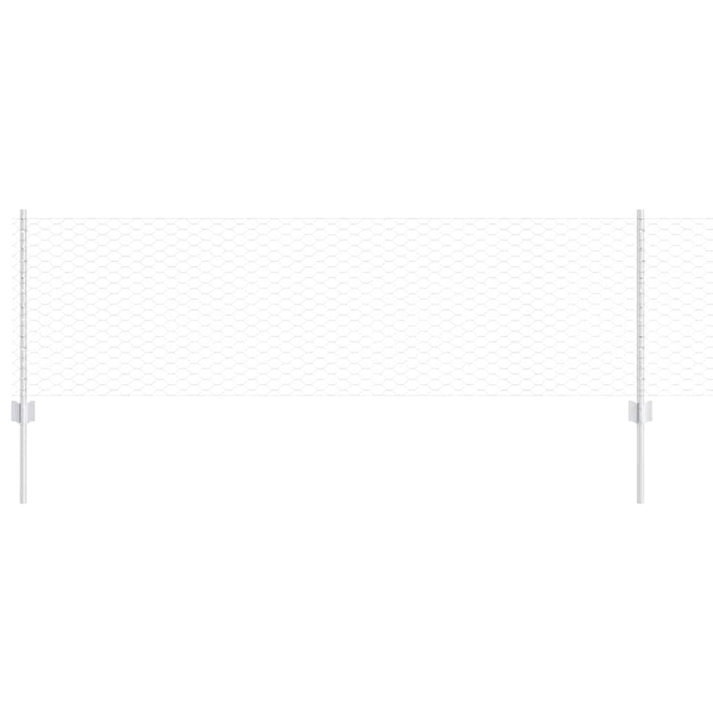 vidaXL Kerítés oszlopokkal Ezüst 0.6 x 50 m Acél