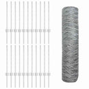 vidaXL Kerítés oszlopokkal Ezüst 0.6 x 50 m Acél