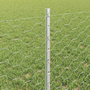 vidaXL Kültéri hatszögletű kerítés poszttal 50 x 0,6 m Ezüst Háló