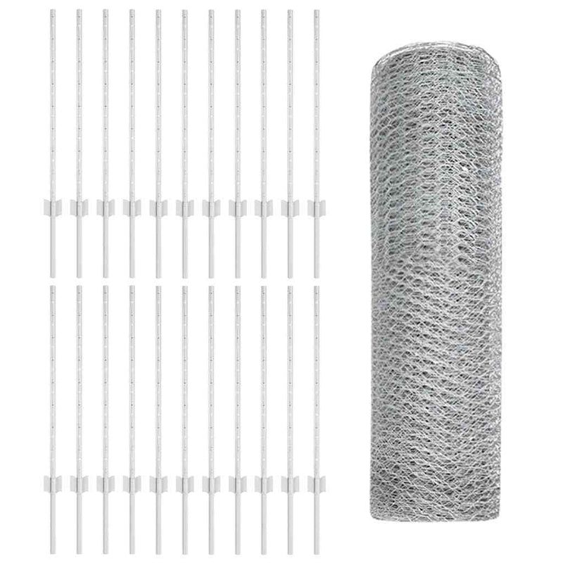 vidaXL Kerítés oszlopokkal Ezüst 0.8 x 50 m Acél