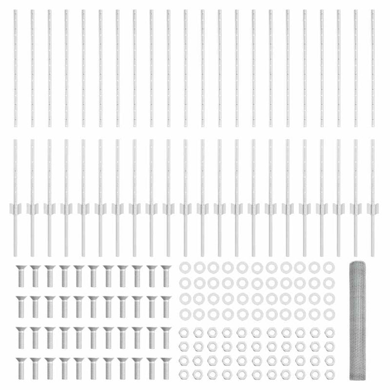 vidaXL Kerítés és Oszlop Ezüst 1 x 50 m Acél