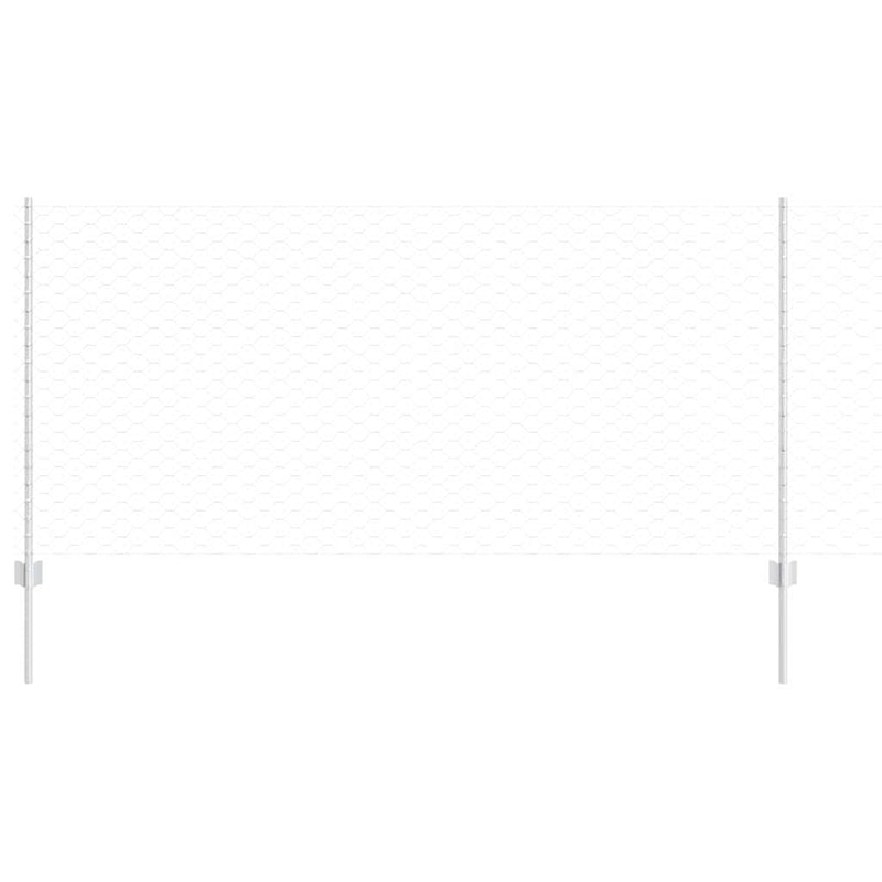 vidaXL Kerítés oszlopokkal Ezüst 1 x 50 m Acél