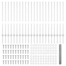 vidaXL Kerítés oszlopokkal Ezüst 1 x 50 m Acél