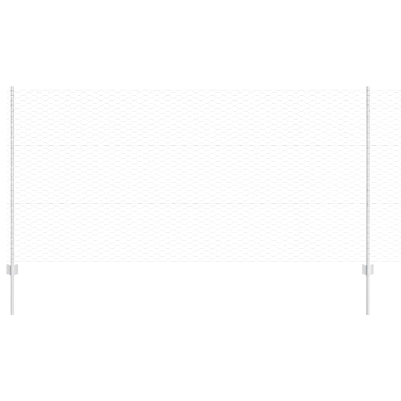 vidaXL Kerítés oszlopokkal Ezüst 1.2 x 50 m Acél