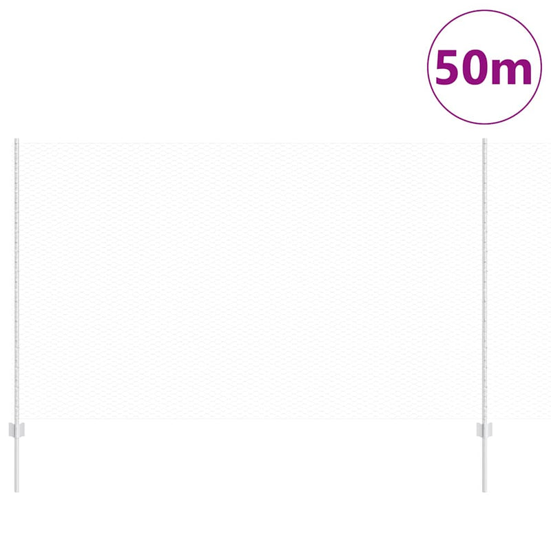 vidaXL Kerítés oszlopokkal Ezüst 1.4 x 50 m Acél