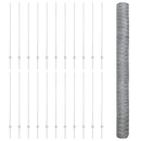 vidaXL Hatszögletű kerítés oszlopokkal 50 x 1,4 m Horganyzott Acél