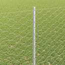 vidaXL Hatszögletű kerítés oszlopokkal 50 x 1,4 m Horganyzott Acél