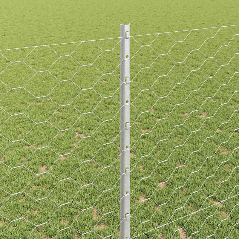vidaXL Kerítés oszlopokkal Ezüst 1.4 x 50 m Acél