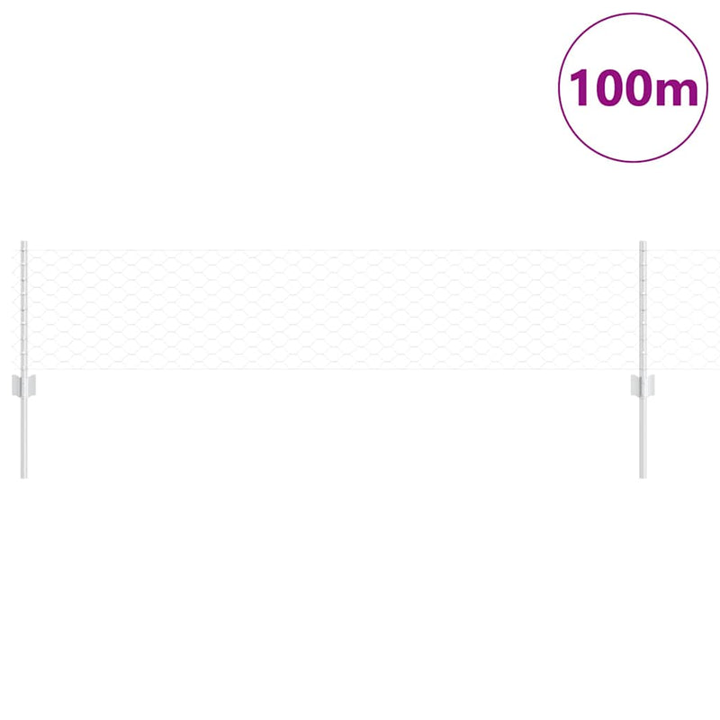 vidaXL Kerítés és Oszlop Ezüst 0,4 x 100 m Acél