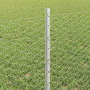 vidaXL Hatszögletű kerítés oszlopokkal 100 x 0,6 m Horganyzott Acél