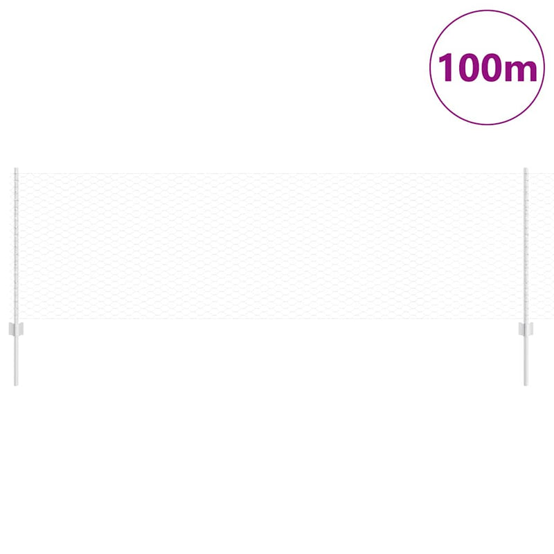vidaXL Kerítés oszlopokkal Ezüst 0.8 x 100 m Acél
